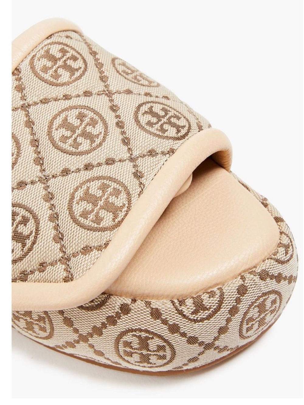 NIB $328 Tory Burch T-Monogram Bubble Slide in Hazel Jacquard Size 9 - Picture 5 of 16